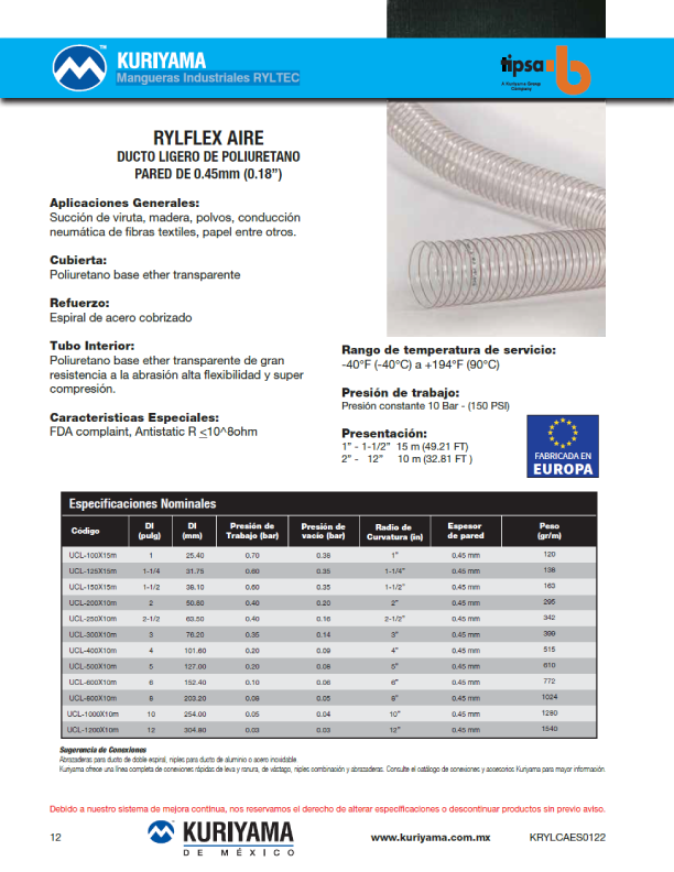 Mangueras Industriales RYLTEC